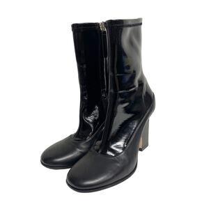 Wandler Womens Size 7 Lesly Black Patent Leather Heel Boots
